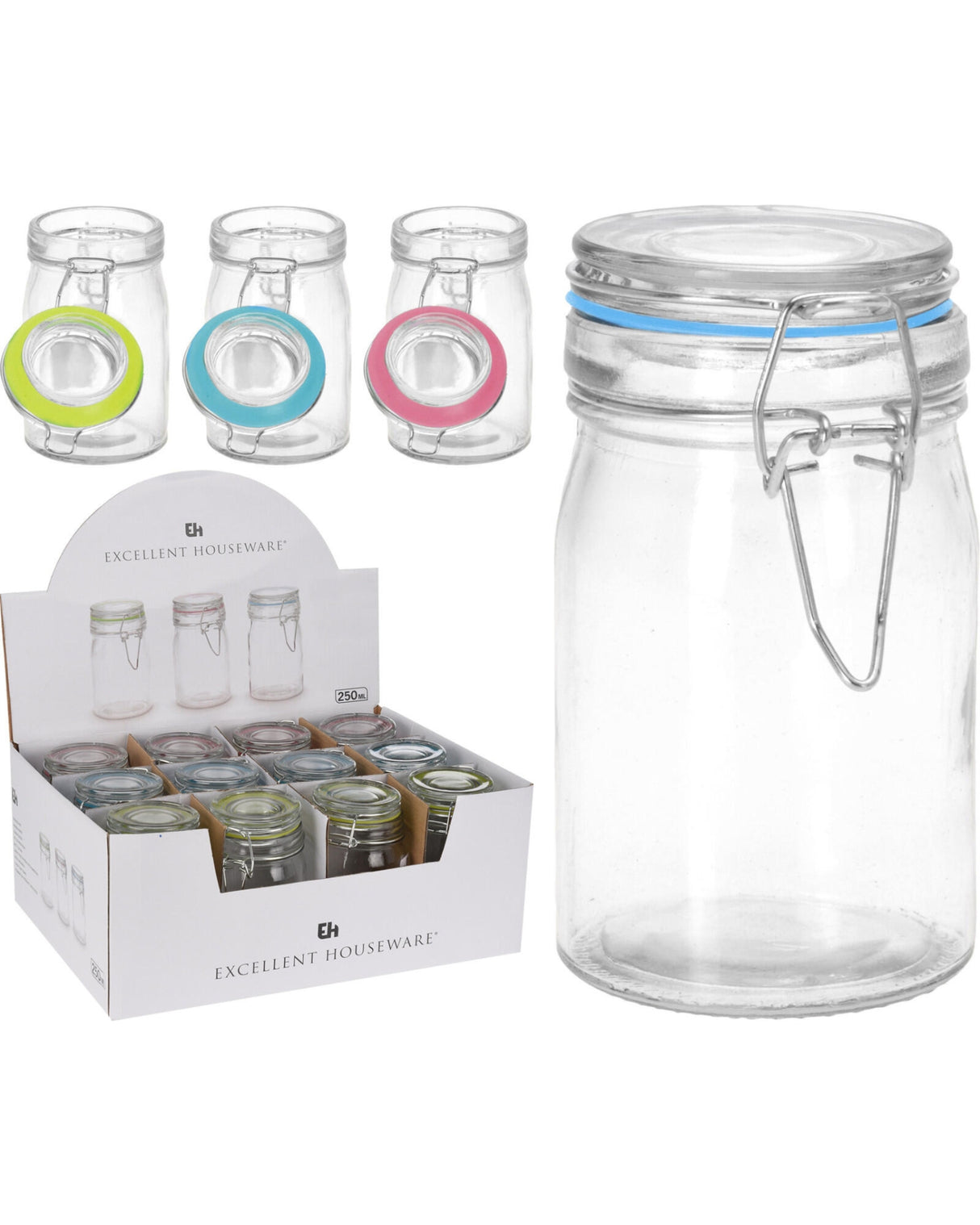 Opbevarings glas med låg 250ml 1stk