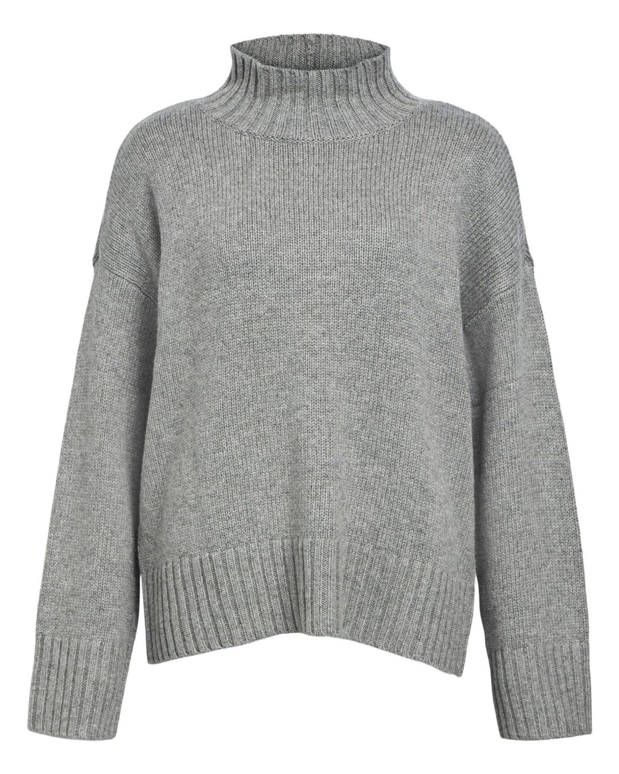 Grå - medium grey - Object - striktrøje - Uld - Cashmere - 23044659