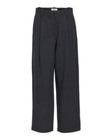 Grey - dark gray melange - Object - trousers - wool - 23045257
