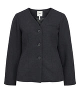 Gray - dark gray melange - Object - blazer jacket - 23045258