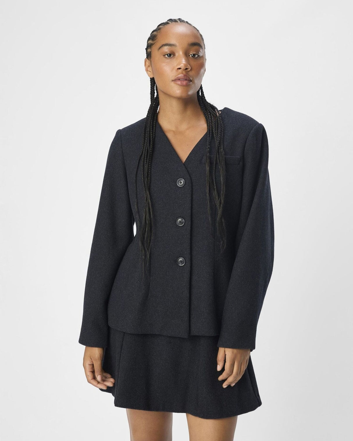 Gray - dark gray melange - Object - blazer jacket - 23045258