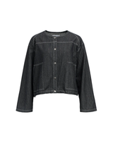 Sort - Black Denim - Object - Denim bluse - striber - 23048216