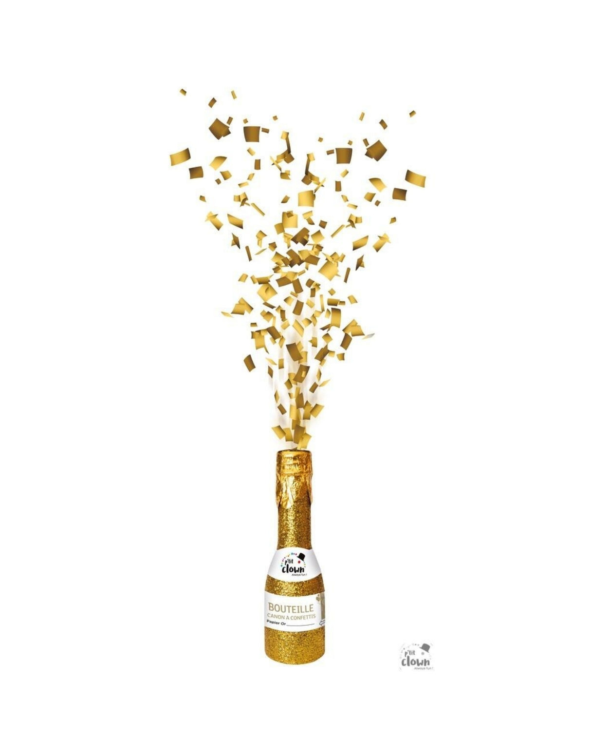 Confetti cannon 16cm champagne - gold paper