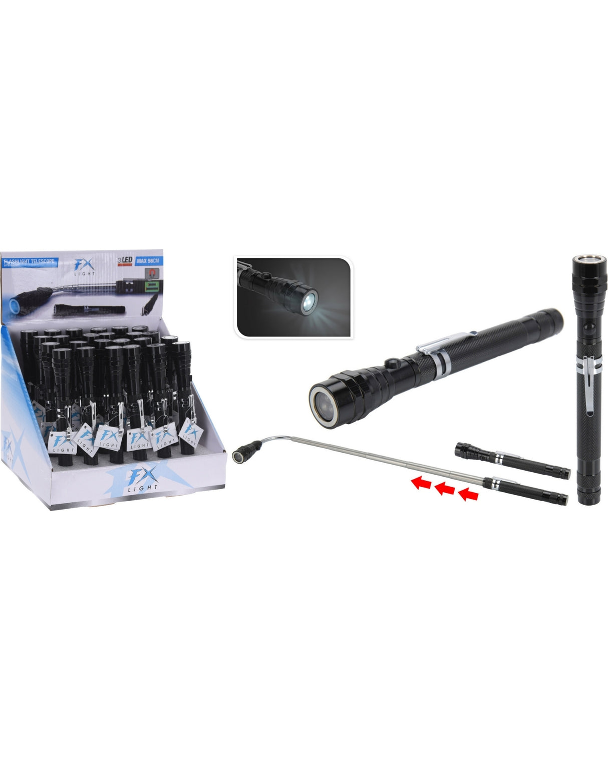 Lygte aluminium med forlænger