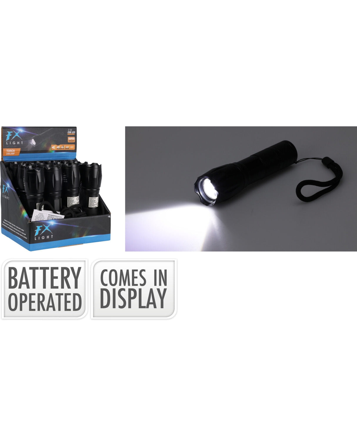 Lygte 13 cm i sort 1 stk