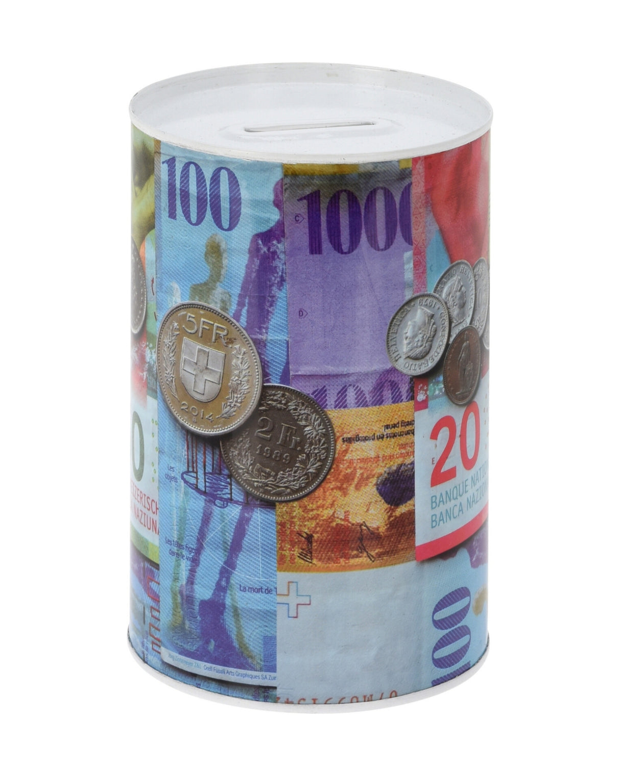 Rund metalsparebøsse – 10 x 15 cm