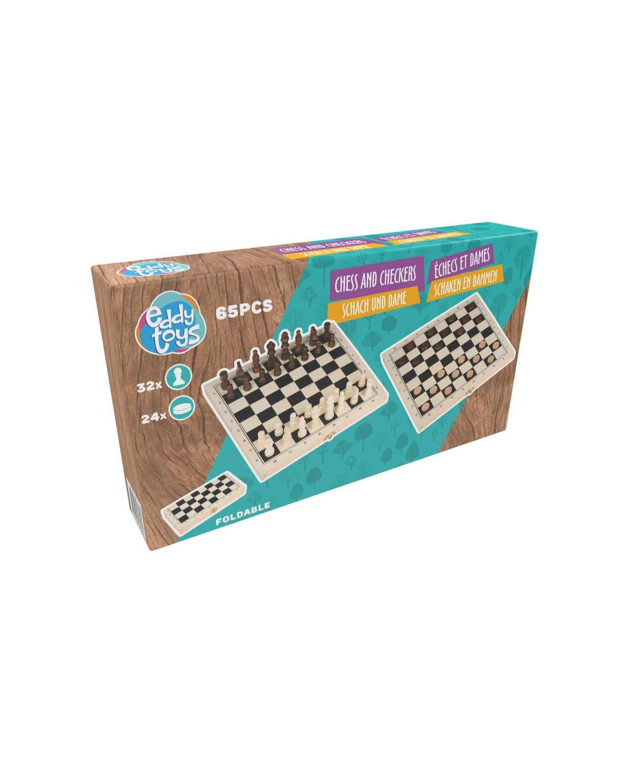 Skak of Dam der kan foldes sammen