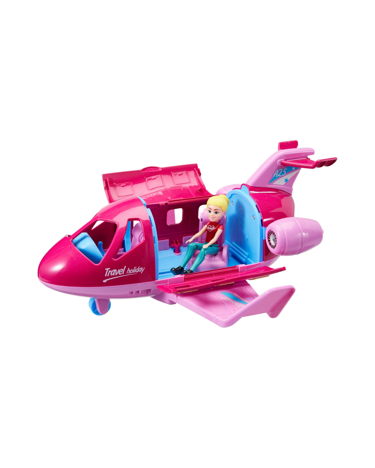 Dukkelegetøj – Pink fly med dukke og tilbehør