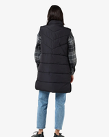 Sort - black - Noisy May - lang frakke vest - 27017058