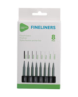 Fineliner-sæt med 8 penne – forskellige spidstykkelser