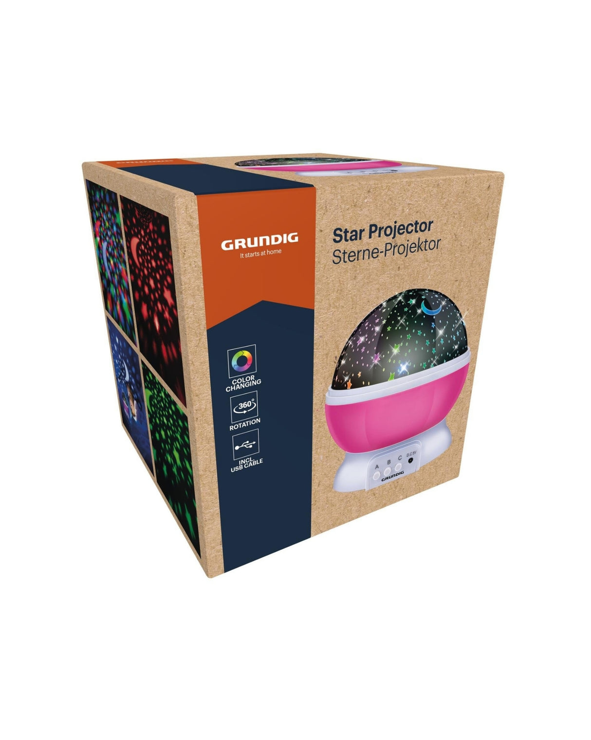 Projektor natlampe med stjerner