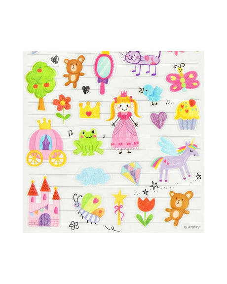 Stickers Prinsesse med glitter