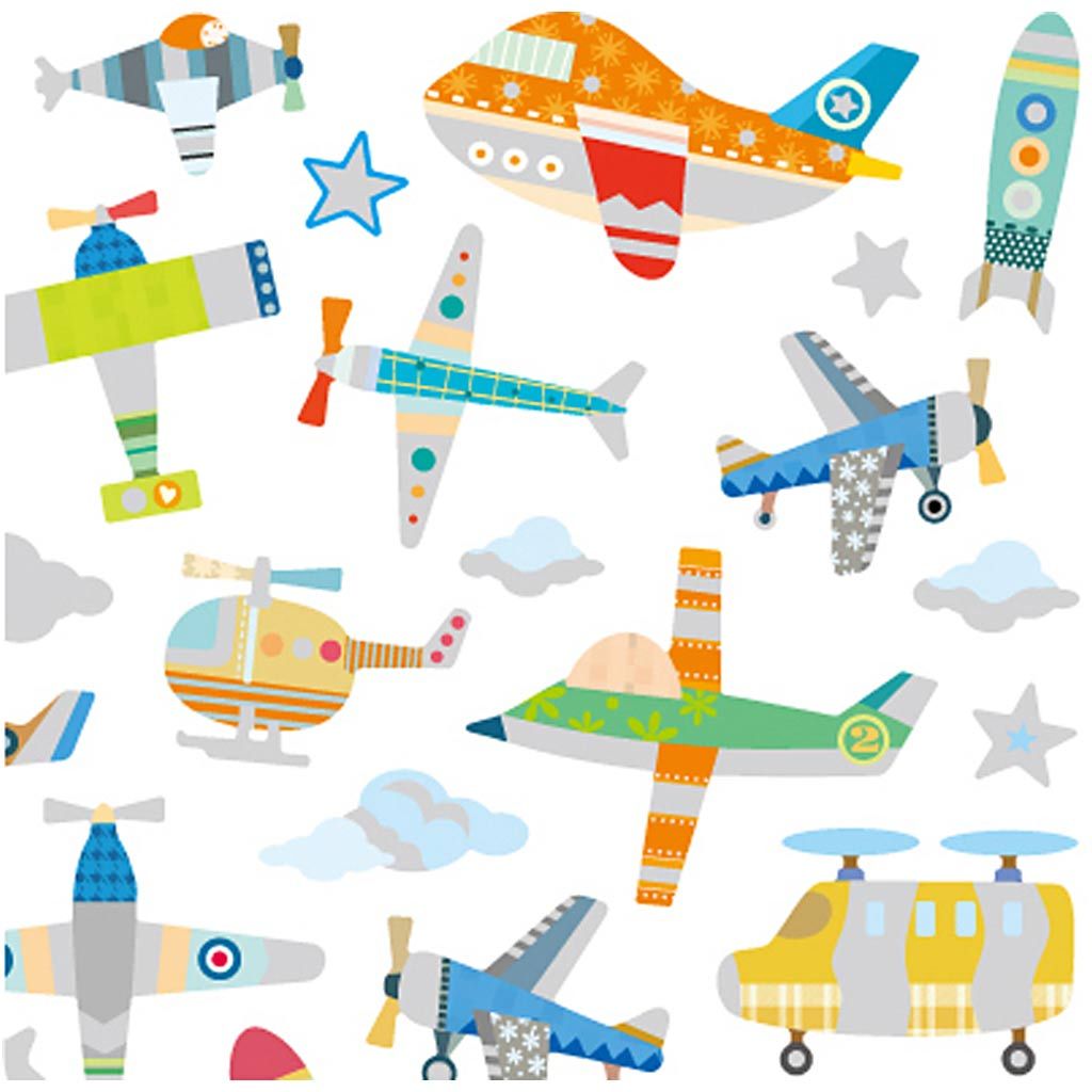 Stickers, fly og helikoptere, 15x16,5 cm, 1 ark
