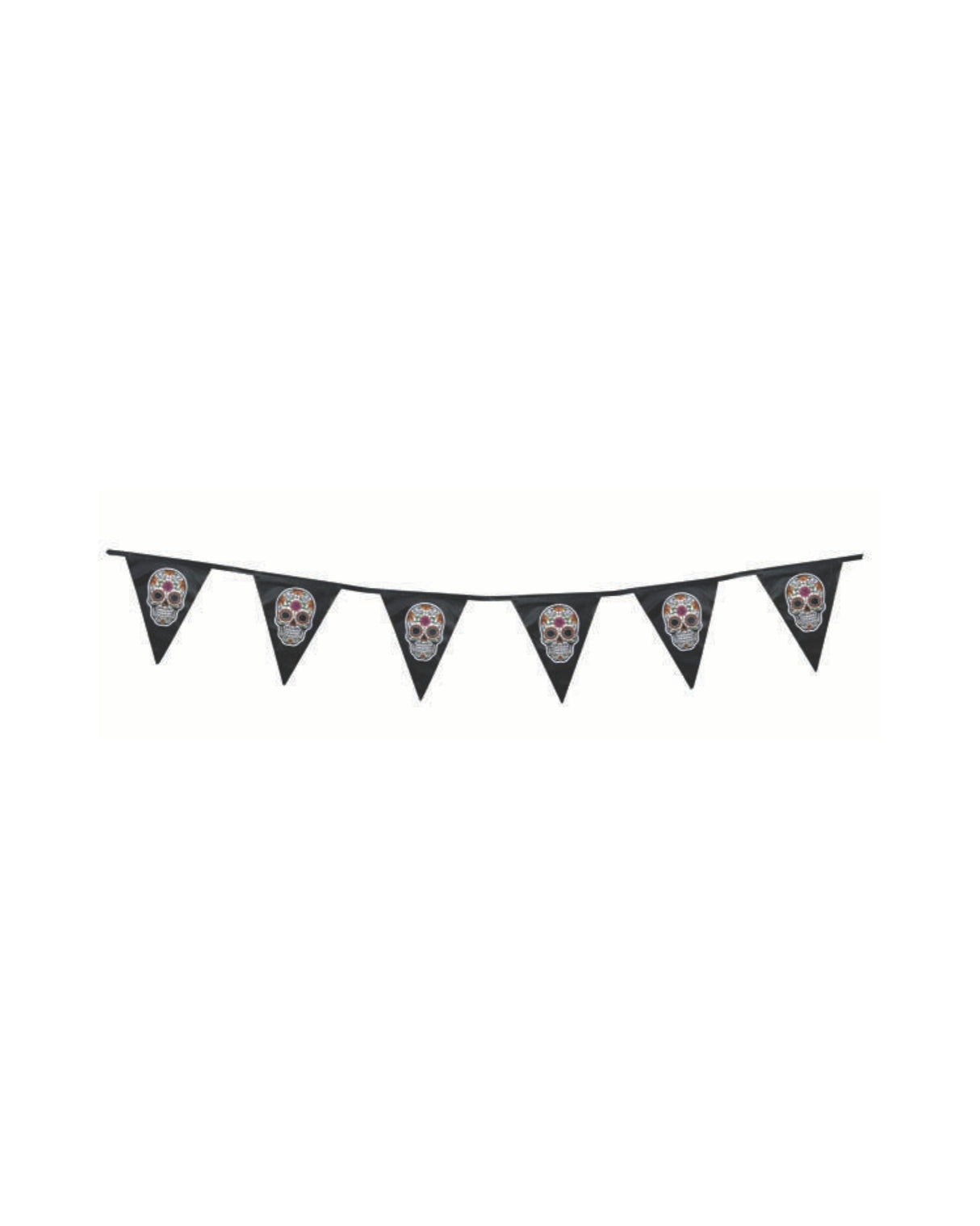 Plastic garland - pennants Day of the Dead - 3.6 m