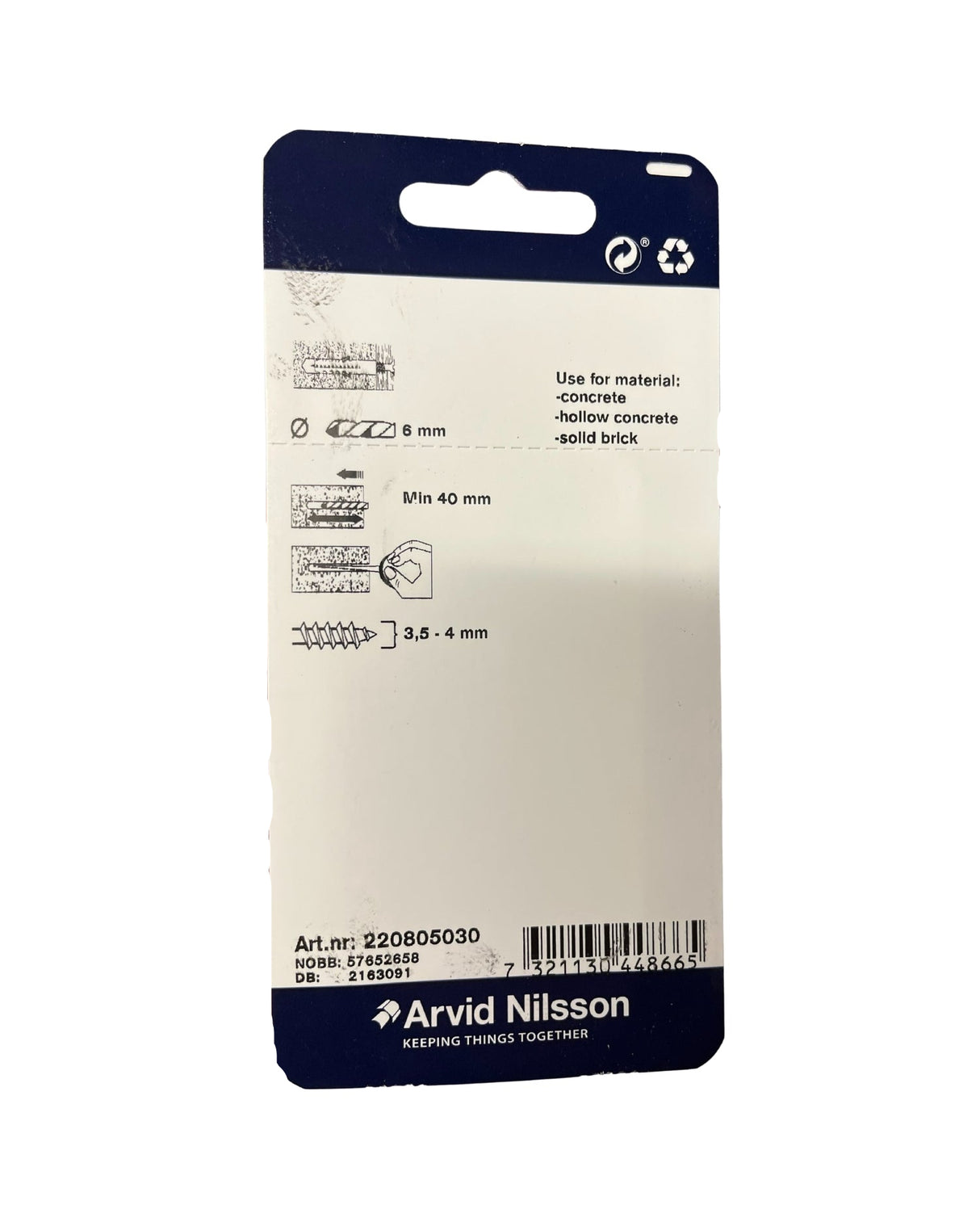 Plug tacon 6X30 nylon 20 pcs