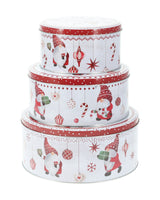 Kagedåser 3 stk runde med juledesign