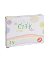 Skolekridt 24 stk - 12 hvide og 12 farvede