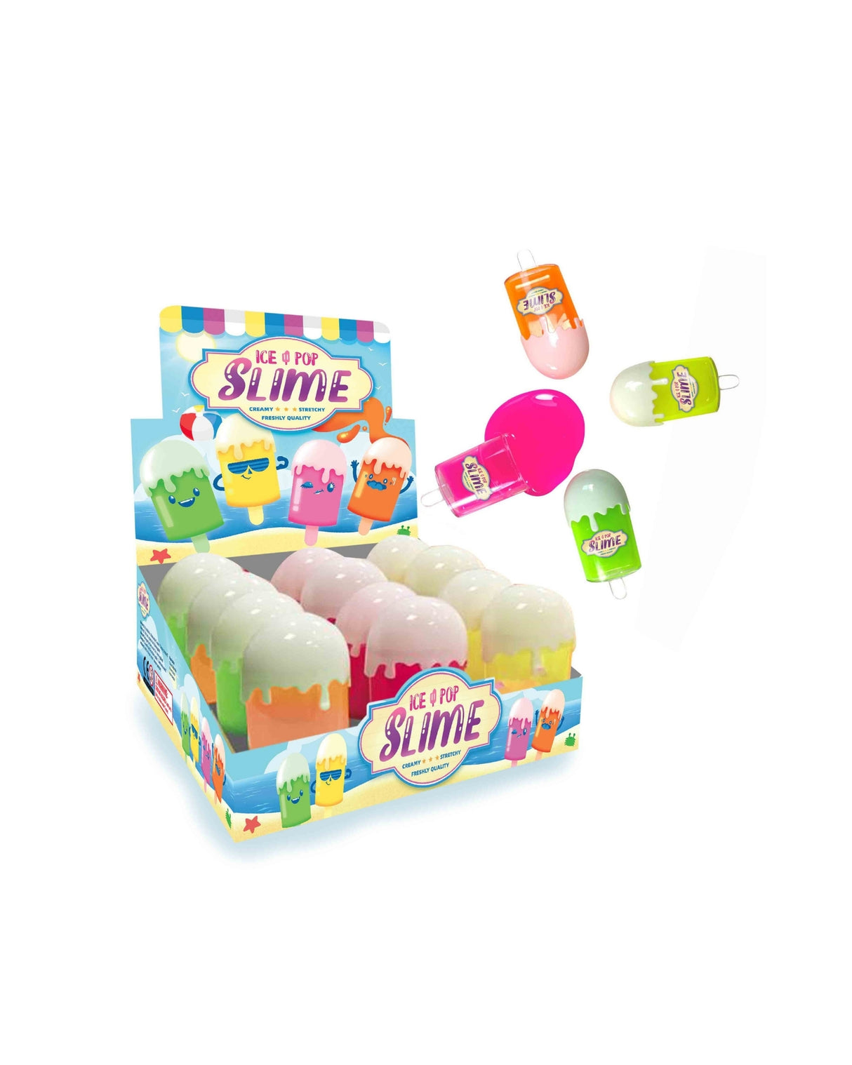 Sjov Ice & Pop slime med blød og strækbar konsistens.
