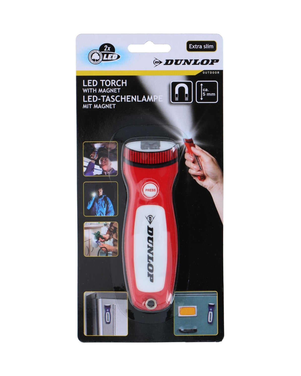 Lommelygte 2LED med magnet - DUNLOP