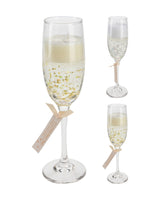 Champagne glass with gel candle 21cm 1pc