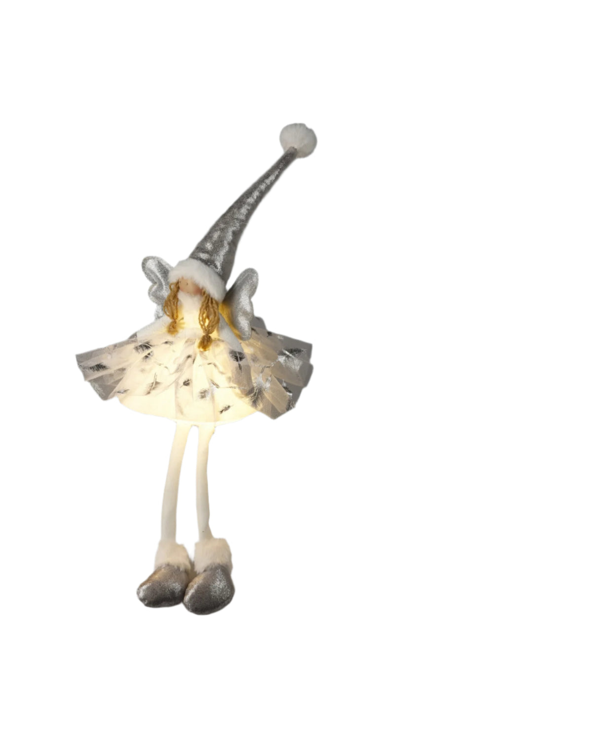 Engle med LED 60 cm - Silver