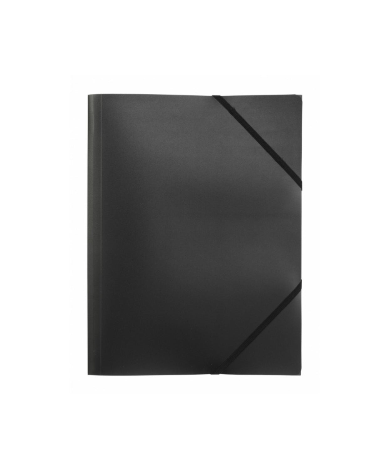 Elastikmappe i transparant sort plast