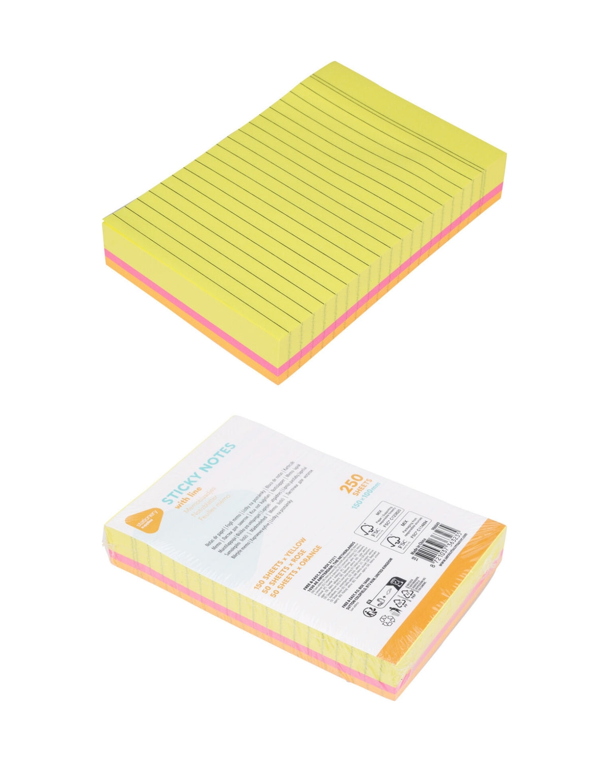 Sticky Note Med Sticky Notes / Post-its med streger – 250 ark – Kims Kram