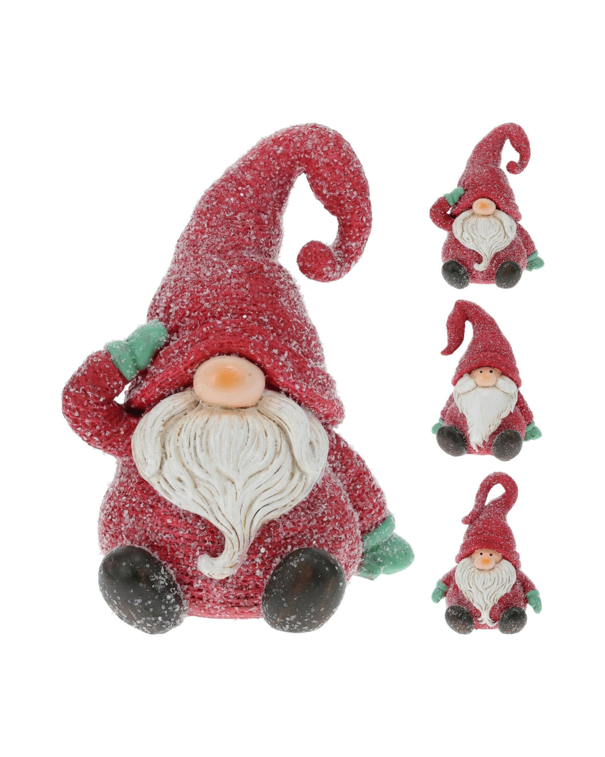 Gnome siddende 14cm rød 1stk