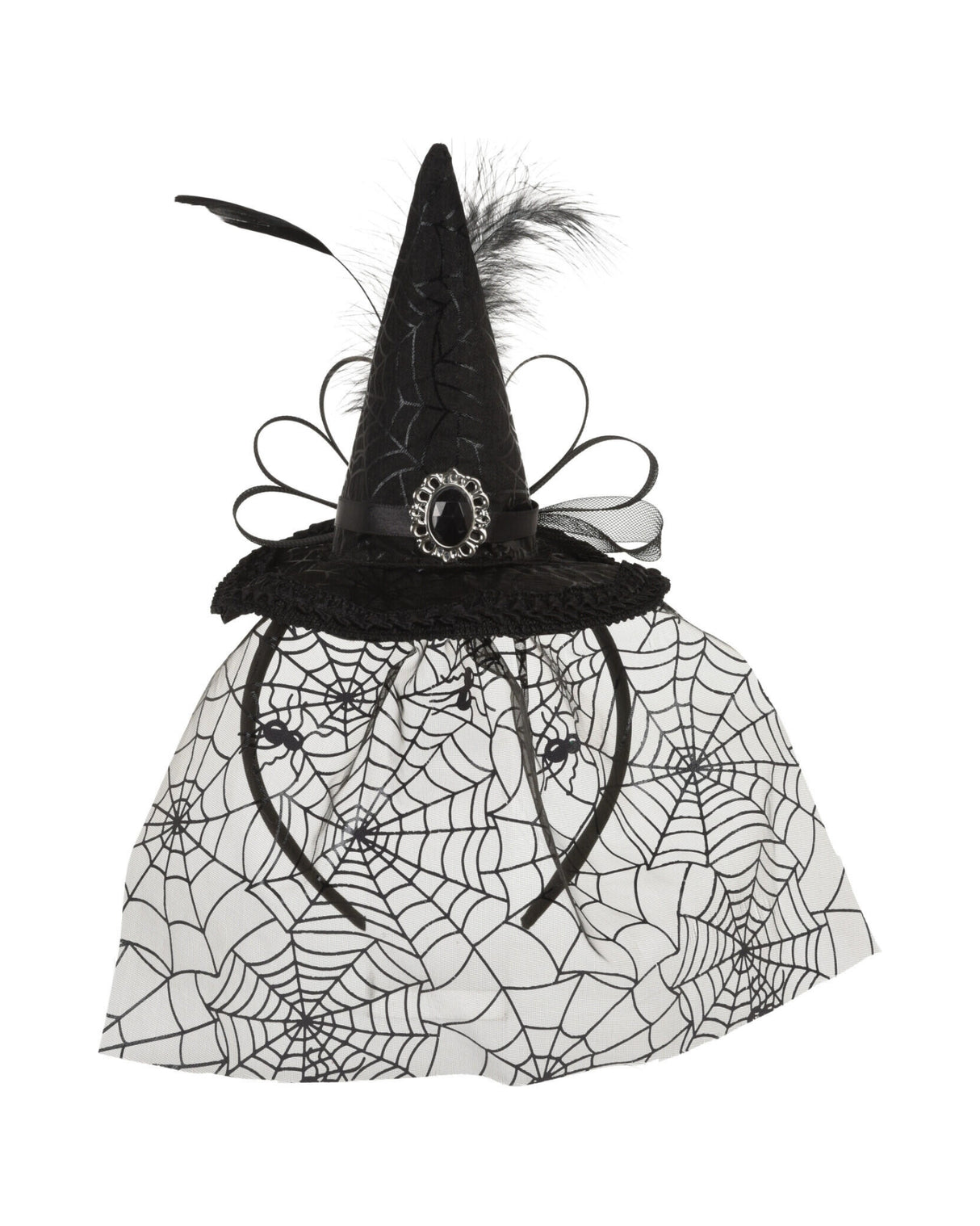 Heksehat med hårbøjle og spindelvæv