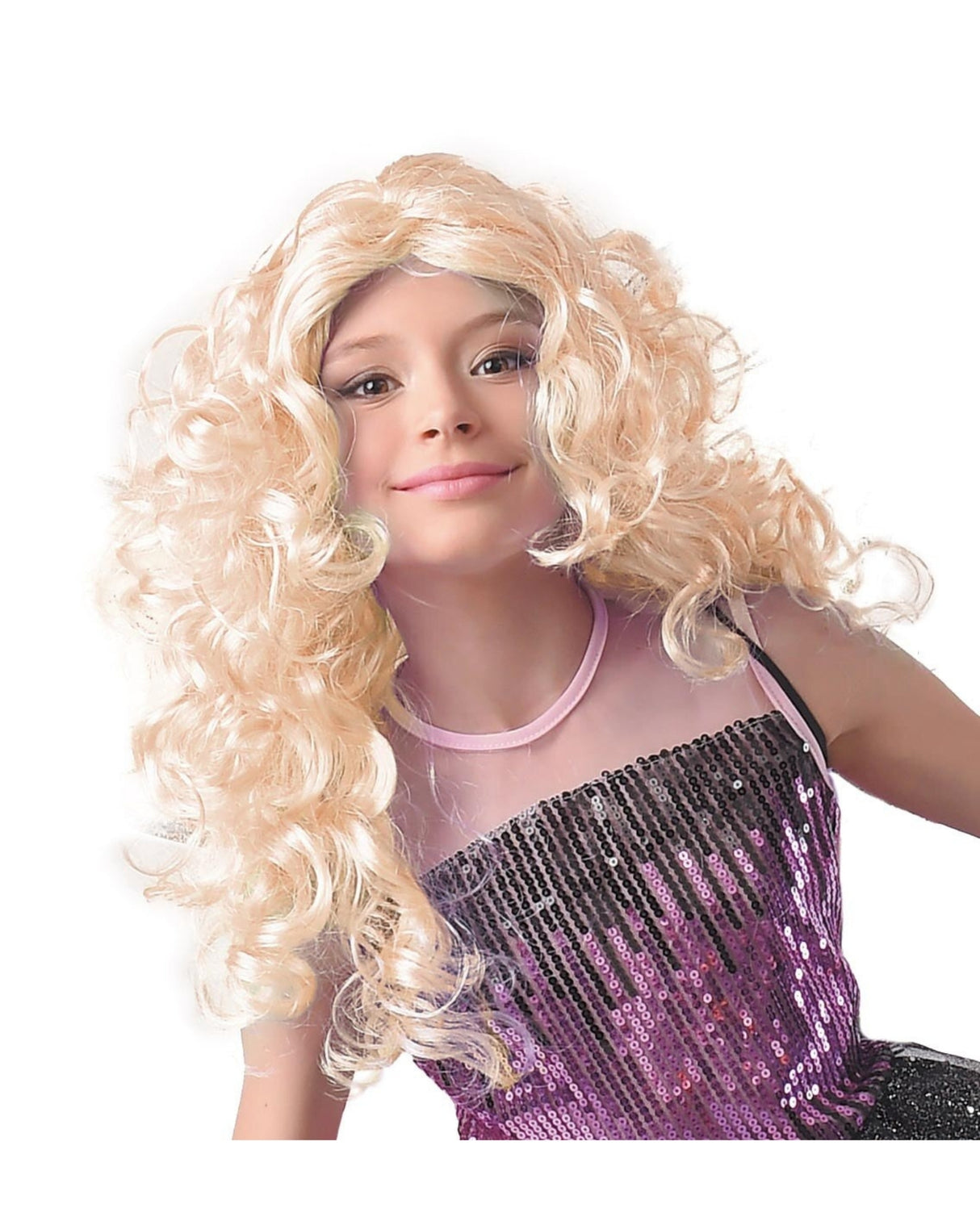 Blond paryk krøllet hår