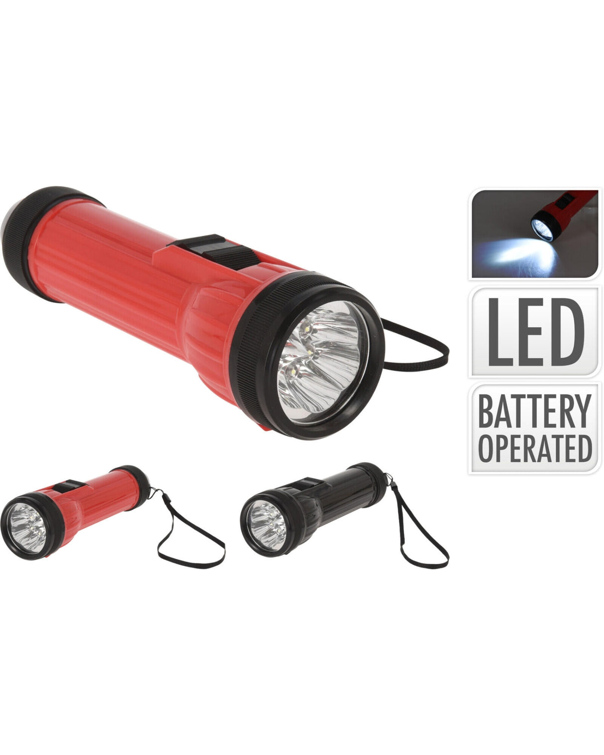Flashlight with strap 19cm LED