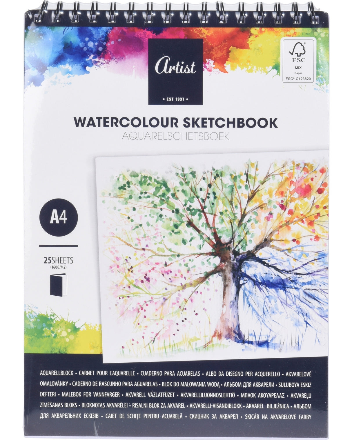 Blok A4 til vandfarve - Aquarel 160 gram