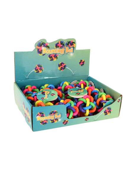 Hoppebold i regnbuefarver 6,5cm