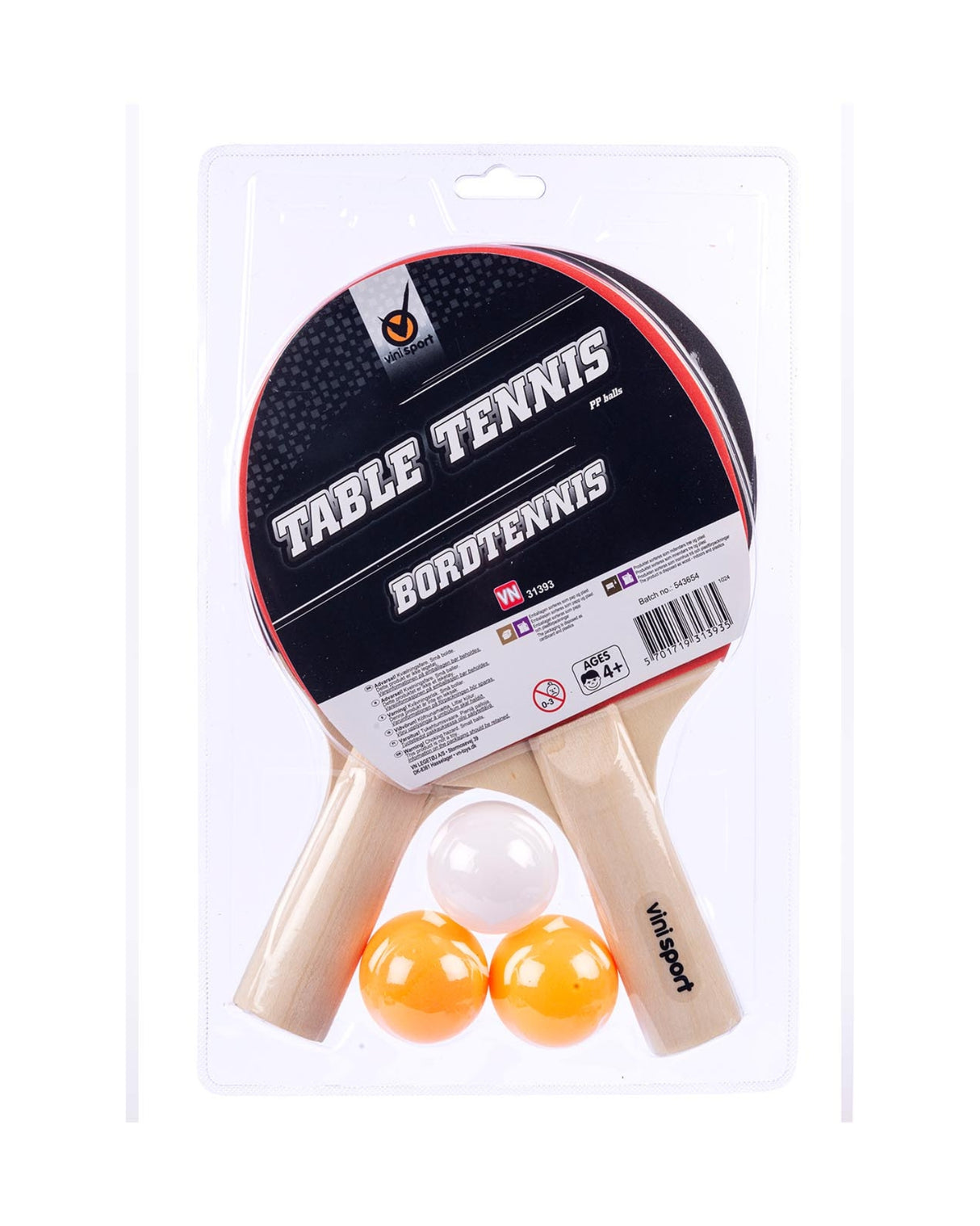 Bordtennissæt med 2 bats