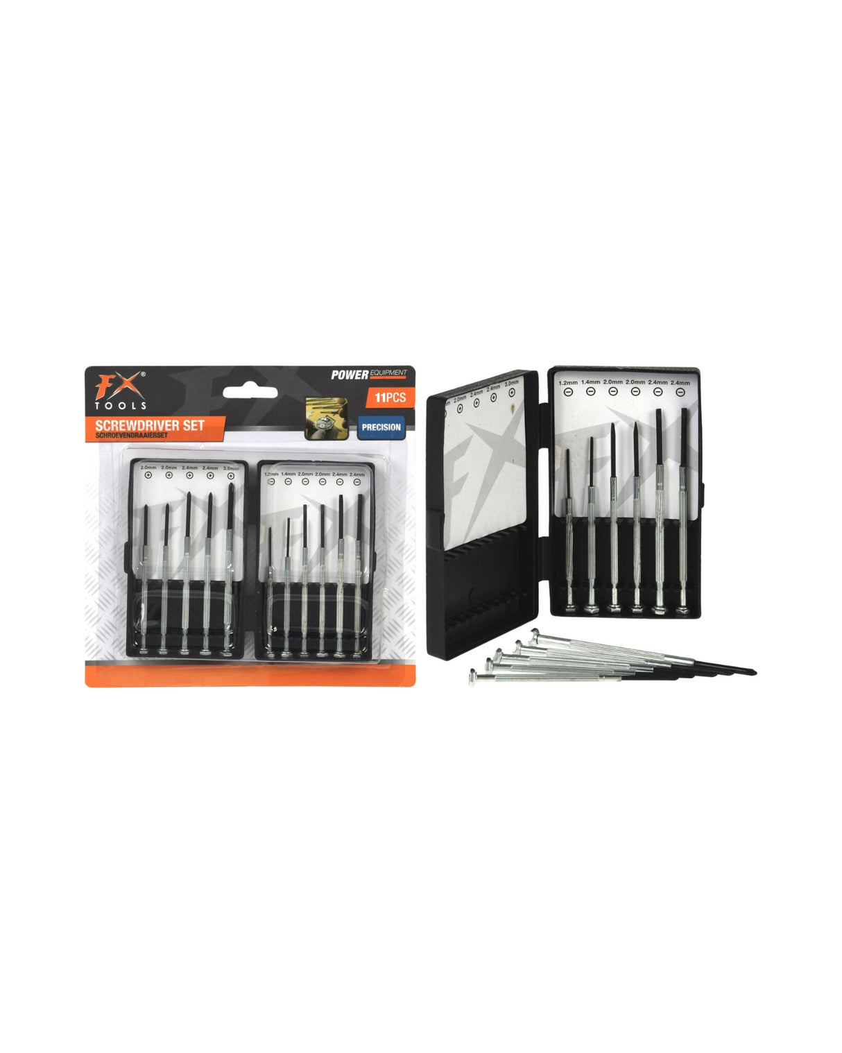 Præcisionsskruetrækkersæt – 11 dele, stål