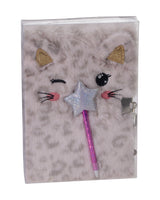 Notesbog A5 med plys og hængelås - Dagbog