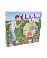 Kastespil med 4 økser og målskive