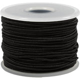 Elastic cord 1 mm - White 25 meters - Round fabric elastic