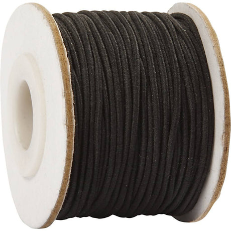 Elastic cord 1 mm - White 25 meters - Round fabric elastic
