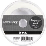 Polyester snor, tykkelse 1mm, hvid, 50 meter