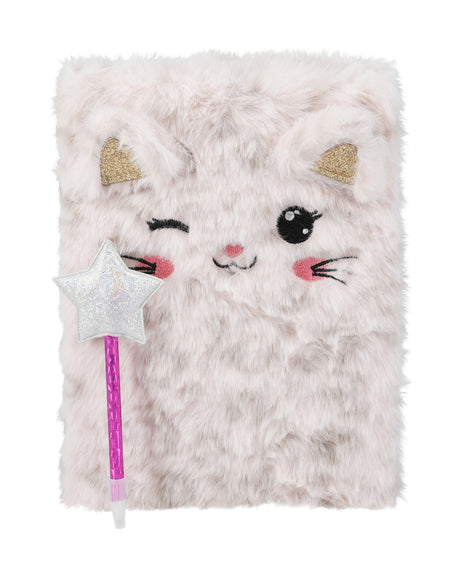 Notesbog A5 med plys og hængelås - Dagbog