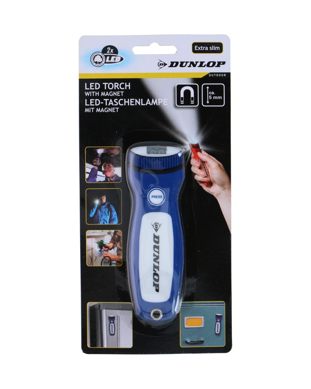 Lommelygte 2LED med magnet - DUNLOP