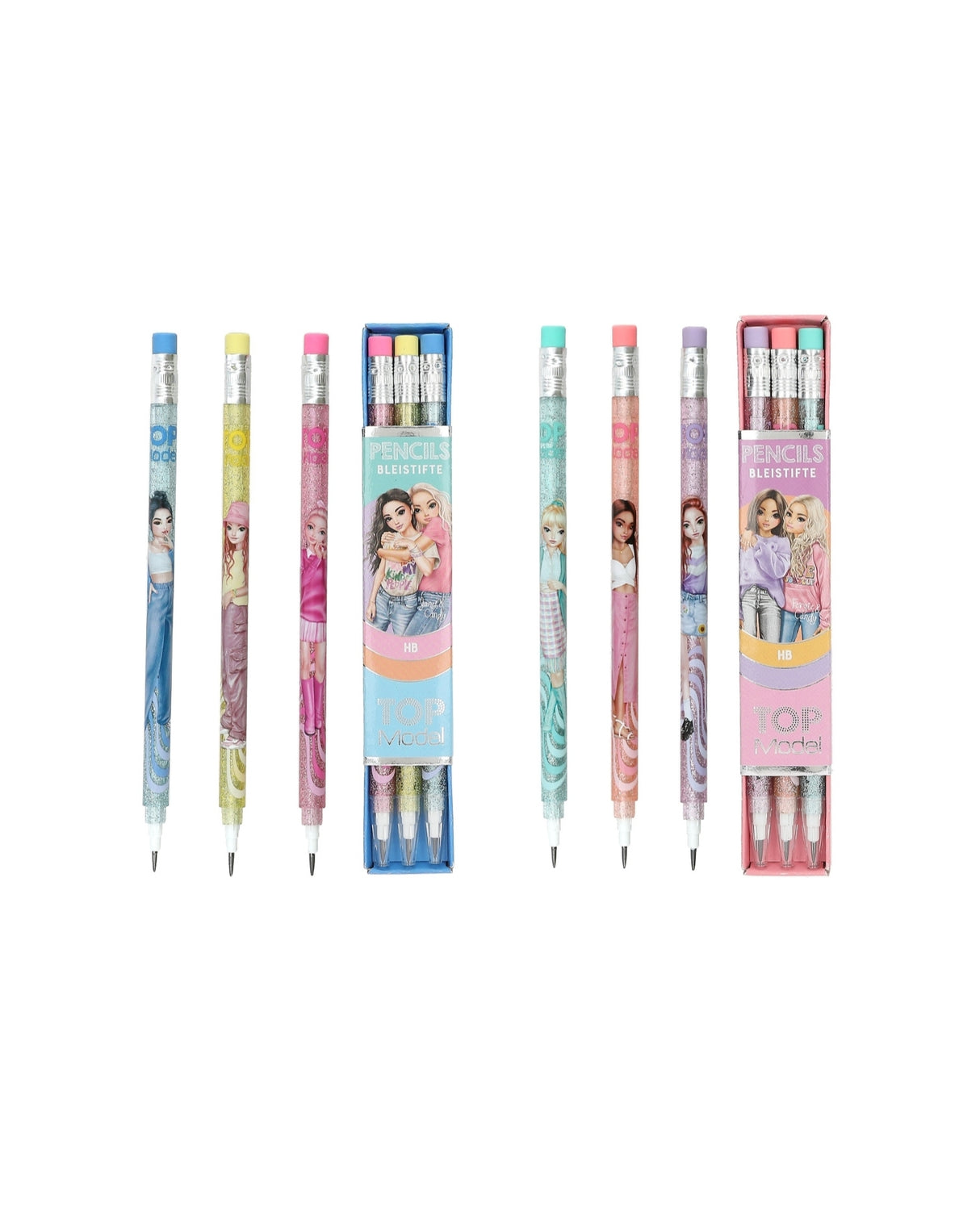 TOPmodel Skub-op Blyanter med viskelæder