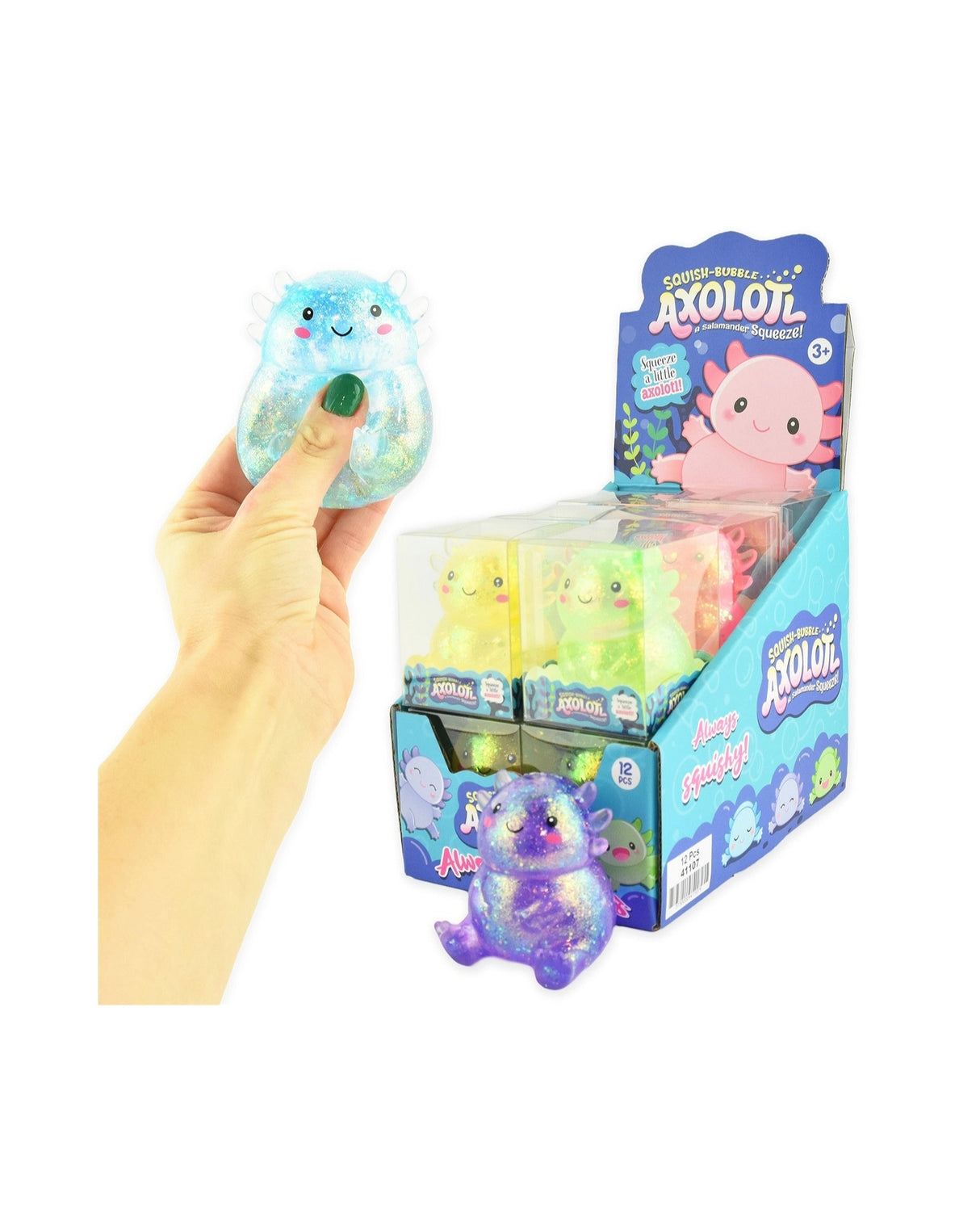 Squeeze sugar Axolotl glitter 7 cm