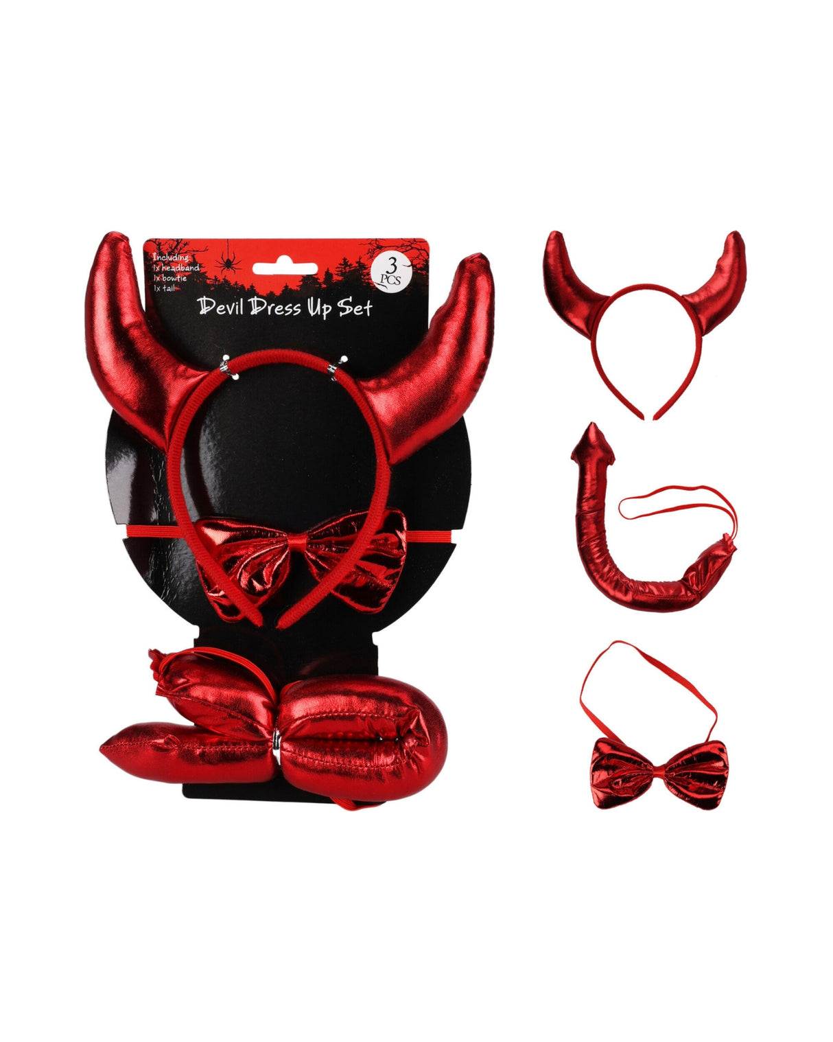 Devil horns with tail and bow tie