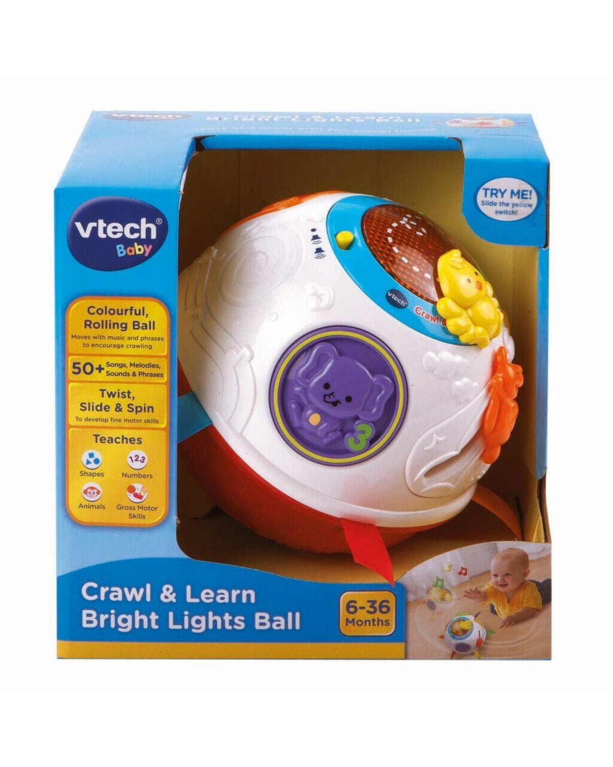 Vtech Baby kravle- og lærebold DK
