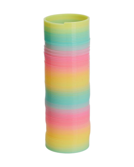 Fjeder i regnbue farver 5x15 cm