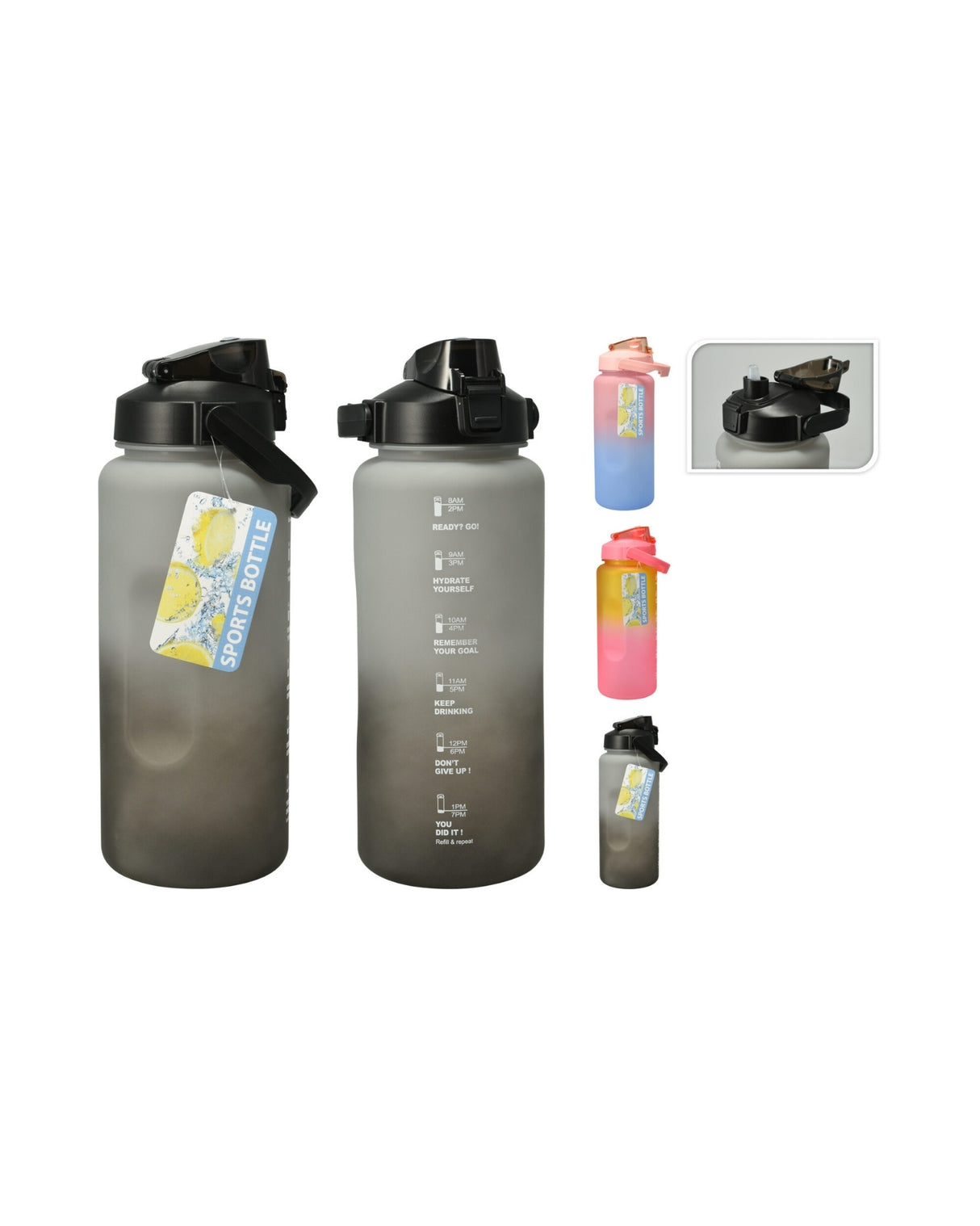 Sportsflaske 2 liter med håndtag