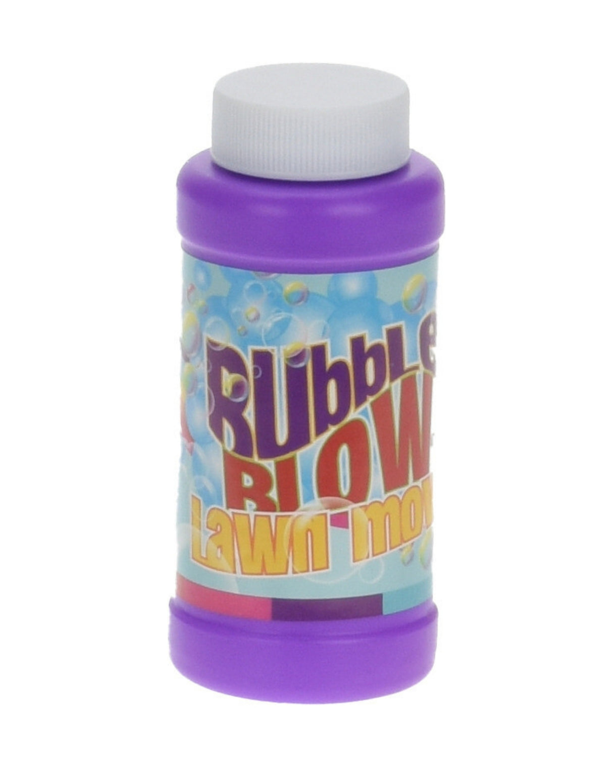 Græsslåmaskine der blæser sæbebobler