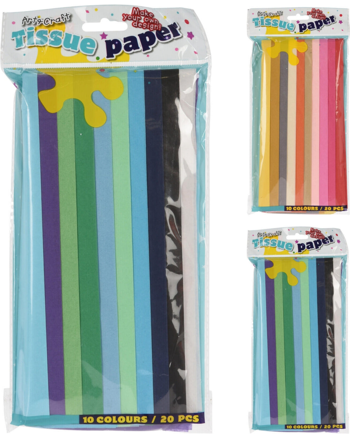 Crepe paper 10 colors 20 pcs - 17GSM 50X70CM